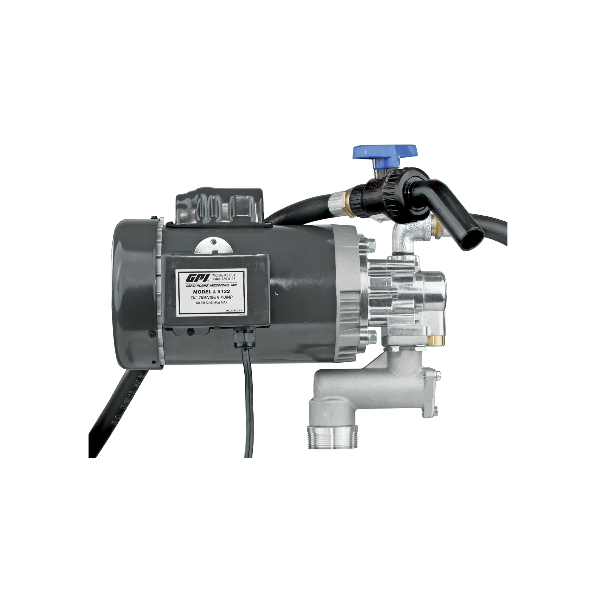 GPI Heavy-Duty Oil Transfer Pump — 115V AC, 8 GPM, Cast Aluminum, Model# L5132